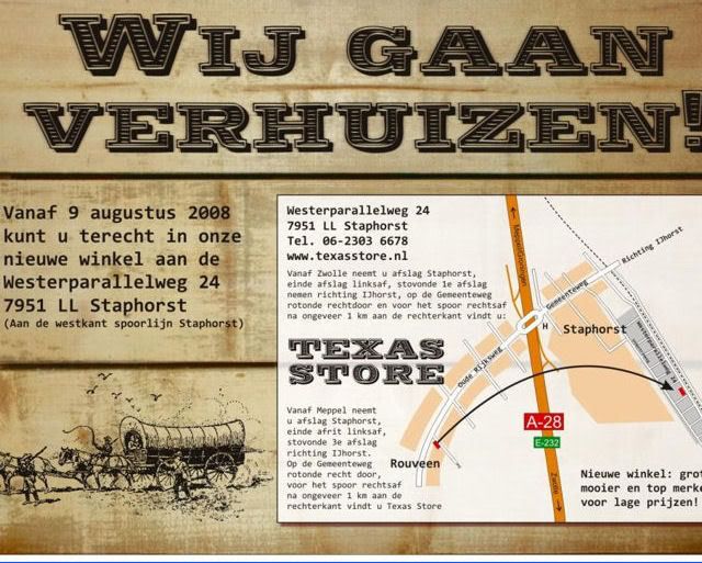 Texas Store is moving to Staphorst