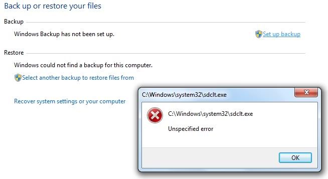 Failure 0X8000ffff Vista Backup