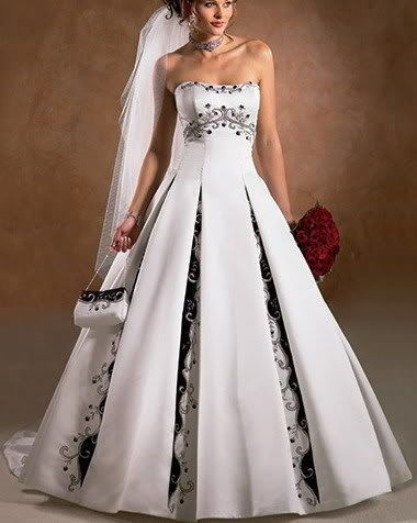 Elegant Wedding Photo Album on Elegant Black In White Wedding Dress