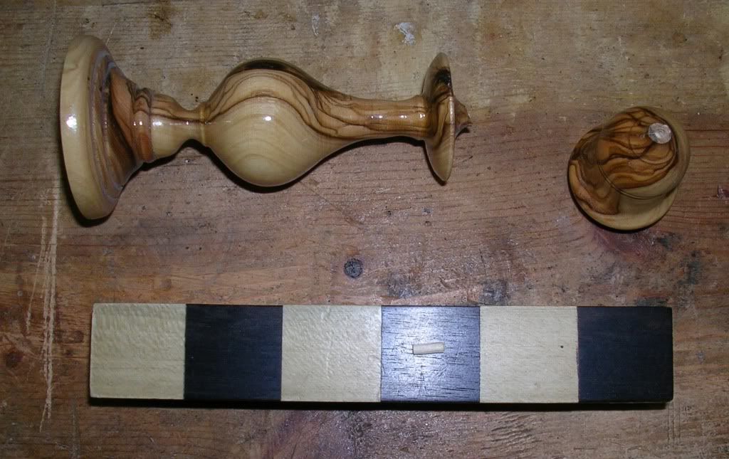 Olive Wood Candle Stick, before