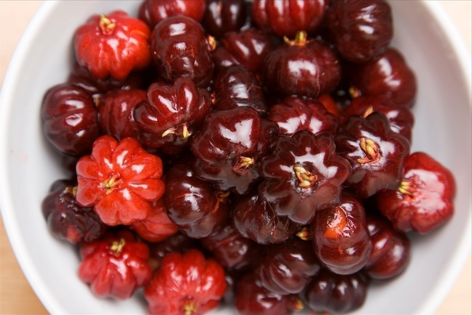 Bowl of Black Suriname cherries