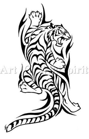 Climbing Tribal Tiger Tattoo by Wiljpg Climbing Tiger