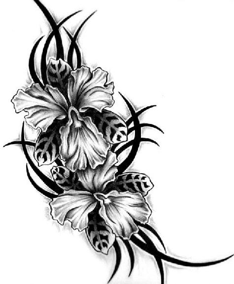 flower tattoo flash