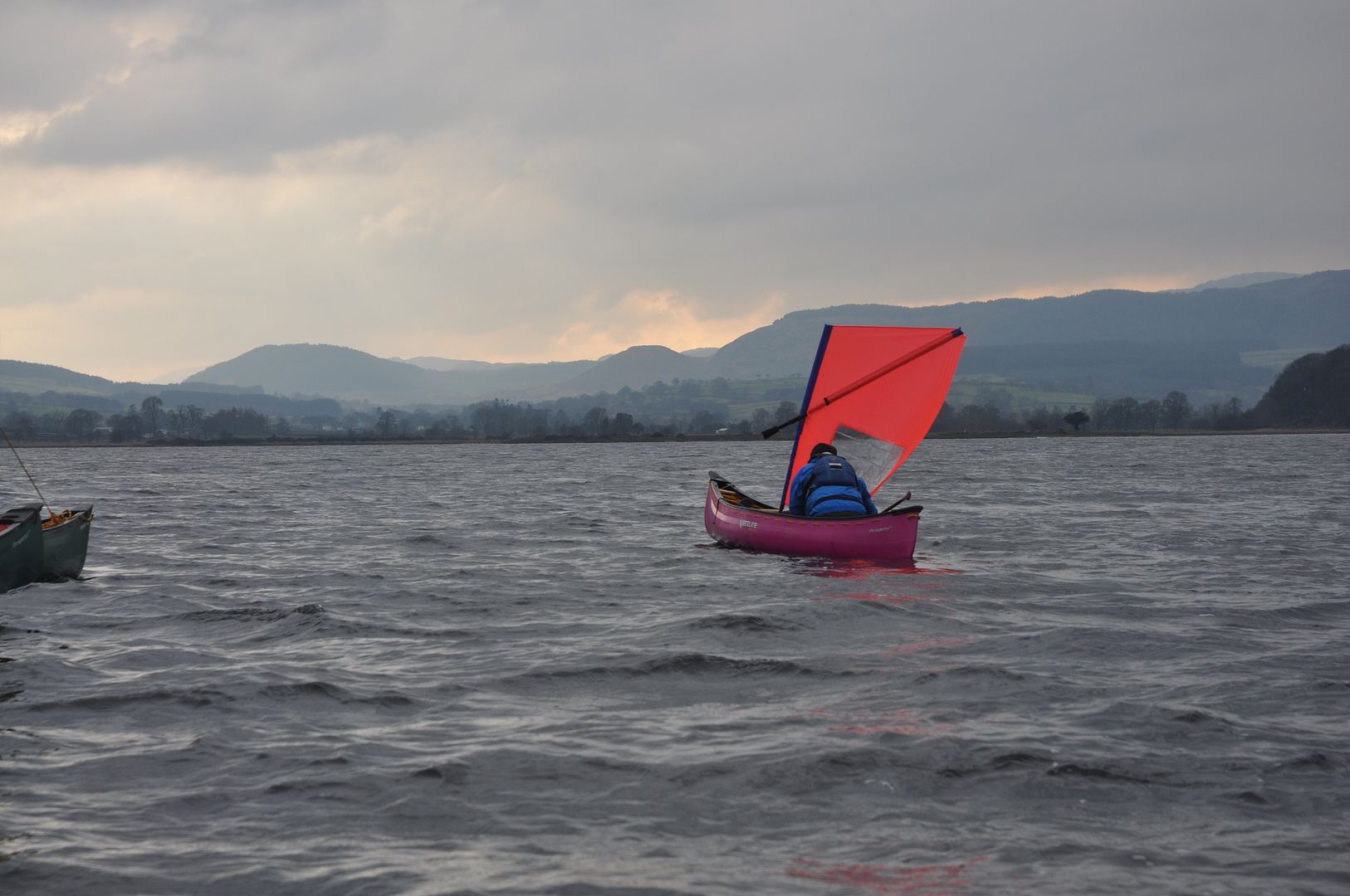 Paddling a pink canoe