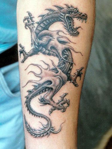 draak tattoo. Western Dragon Tattoos: