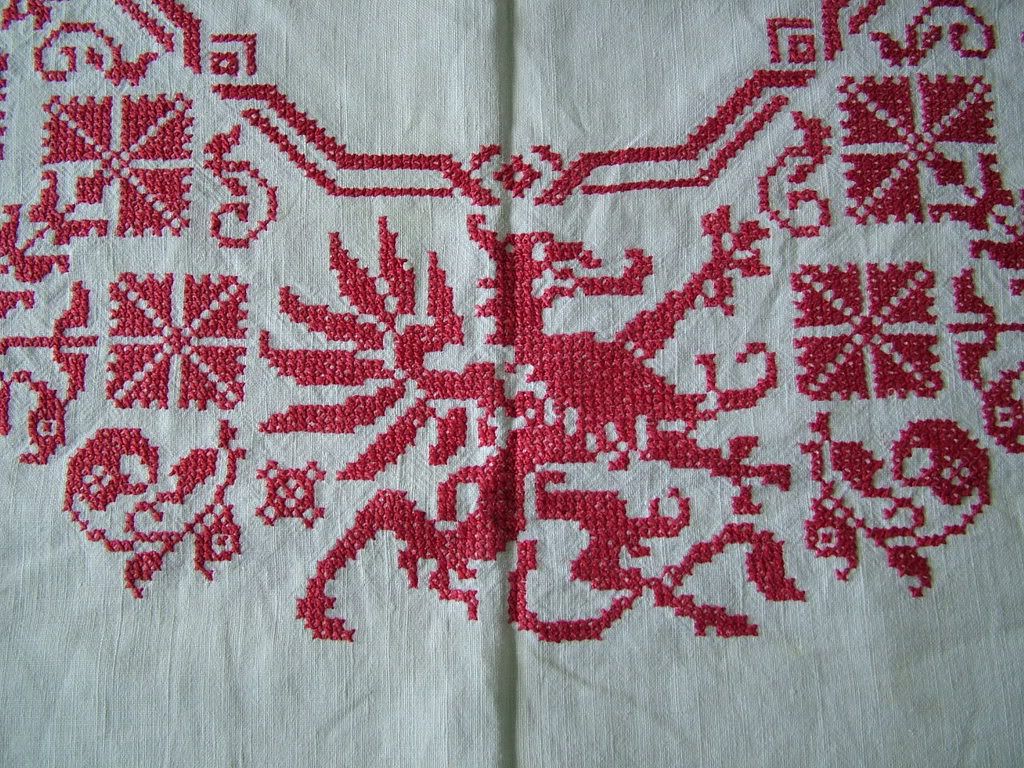 vintage-welsh-dragon-cross-stitch-linen-table-cloth-red-and-white-ebay