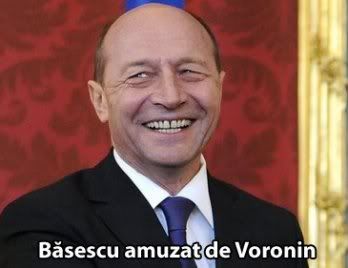 Basescu amuzat, Voronin, vizita Chisinau