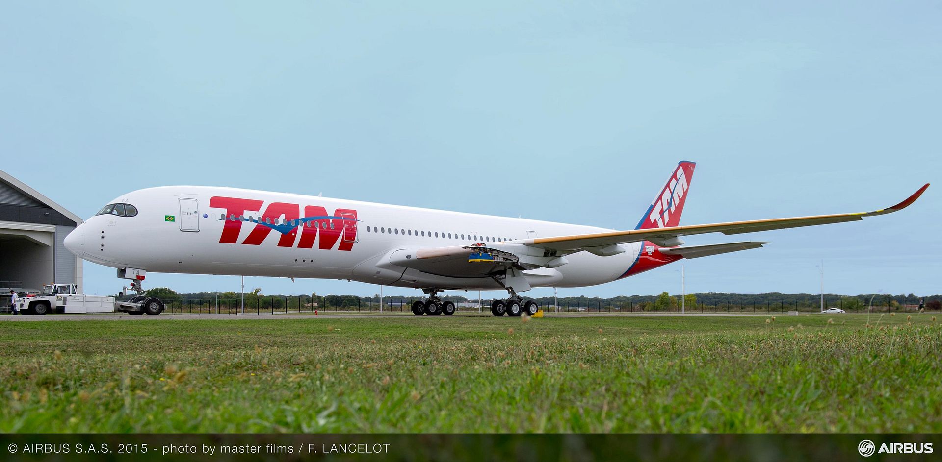 A350 XWB TAM Rolls Out Of Painthall 2