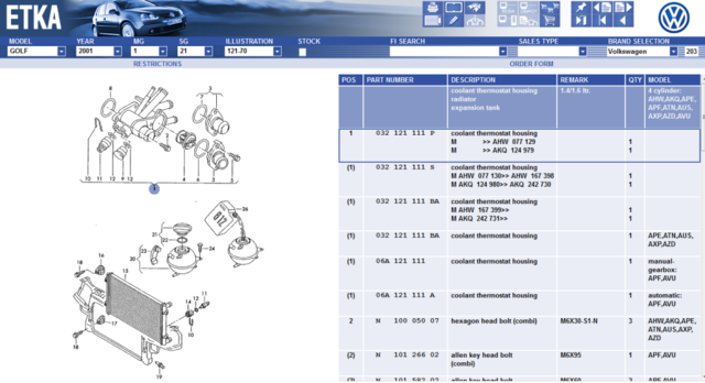 golf 4 1.6 sr thermostat