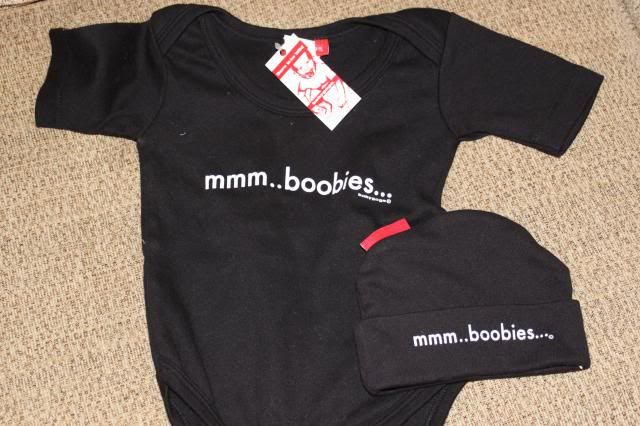 Mmmm....Boobies onesie hat NEW Mmmm....Boobies onesie hat NEW