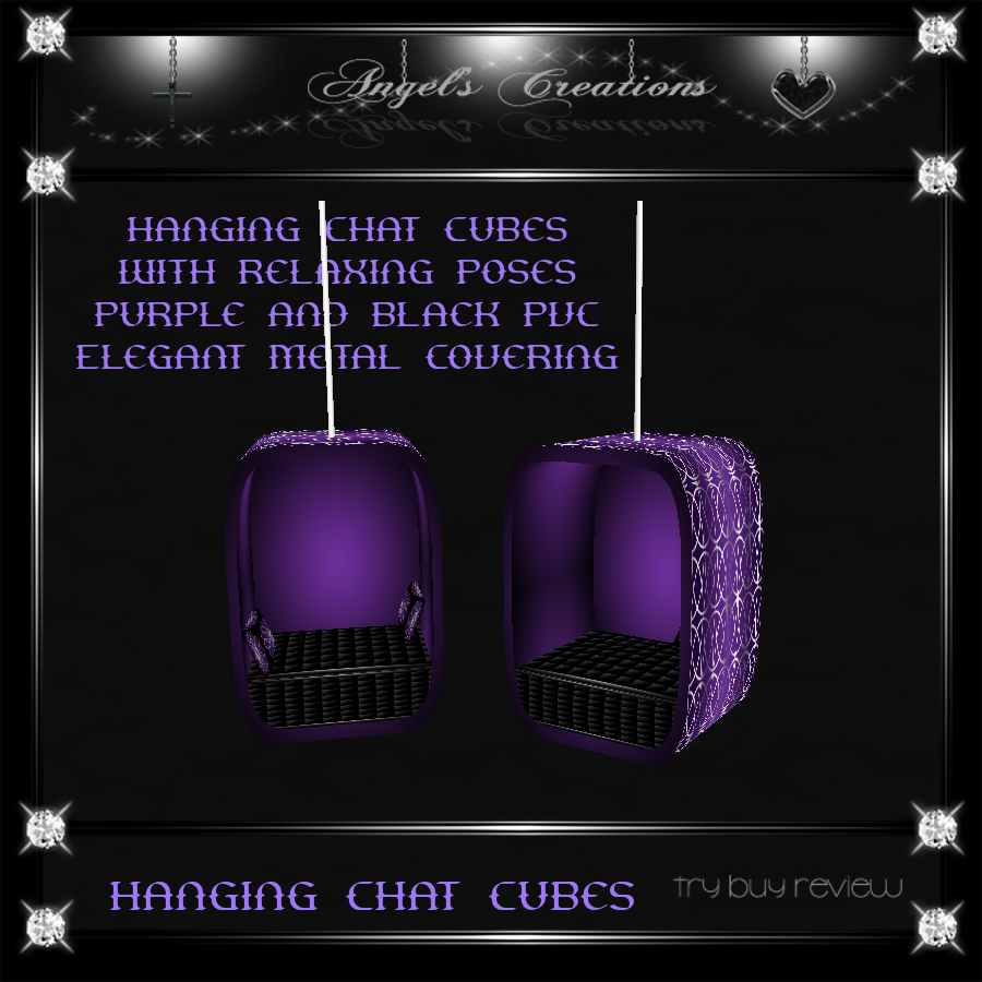Hanging Chat Cubes Purple PVC Metal Finish photo PVCHangingChatCubesPurpleMetal_zps68d02101.png
