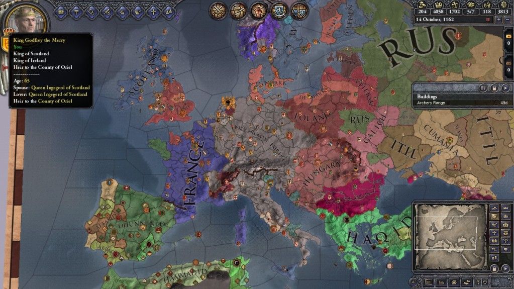 So this is my third ever game of CKII and I played Scotland as seen below: