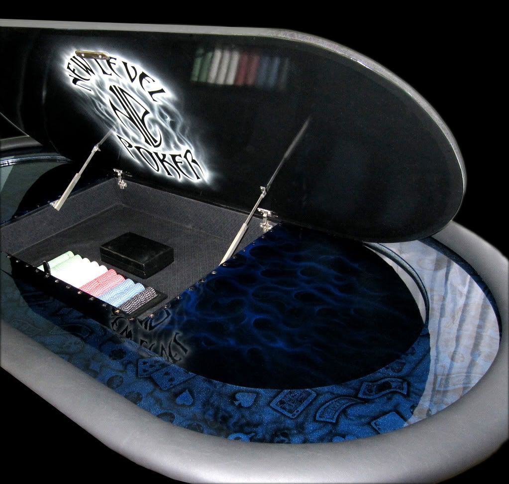 Here are some sites with detailed plans on building poker tables. I 