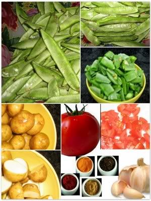 Ingredients for Broad beans stir fry recipe