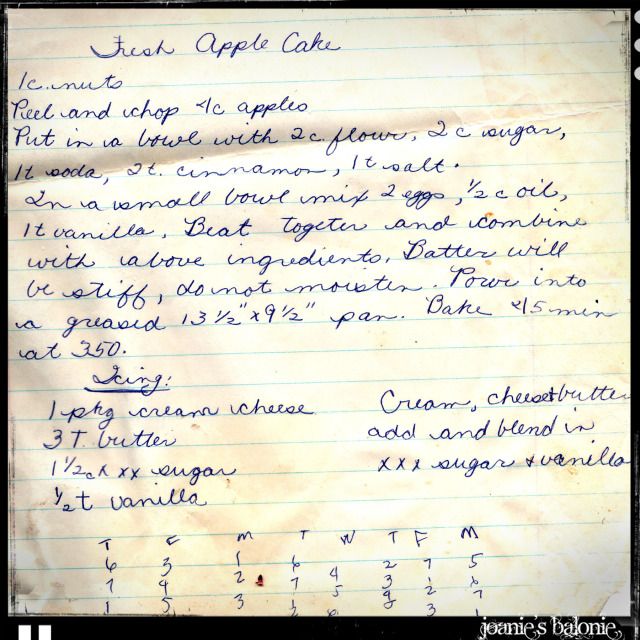 fresh apple cake recipe