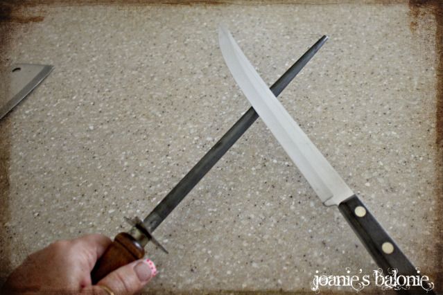 butcher knife and sharpenter