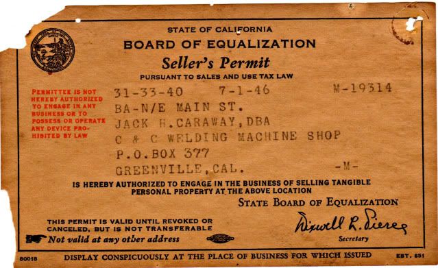 business liscence 7-1-1946